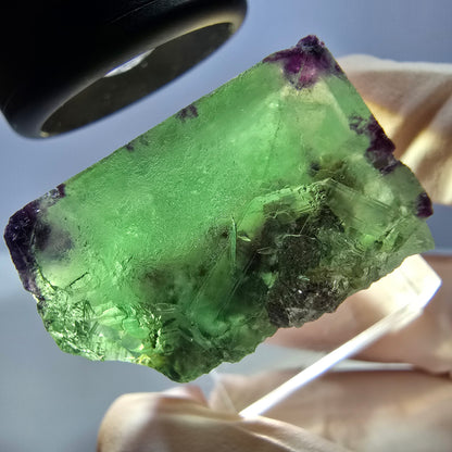 Klarer Phantom Fluorit Würfel, grün lila Okorusu, Namibia 28*28*17mm