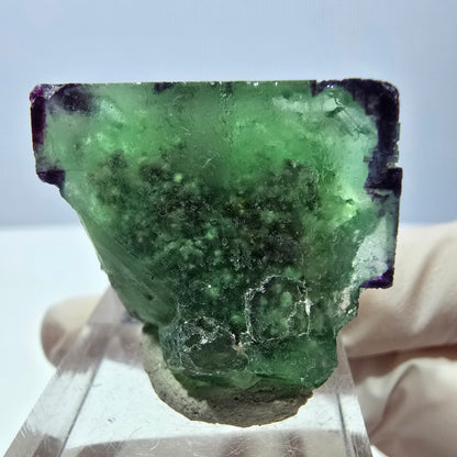 Klarer Phantom Fluorit Würfel, grün lila Okorusu, Namibia 28*28*17mm