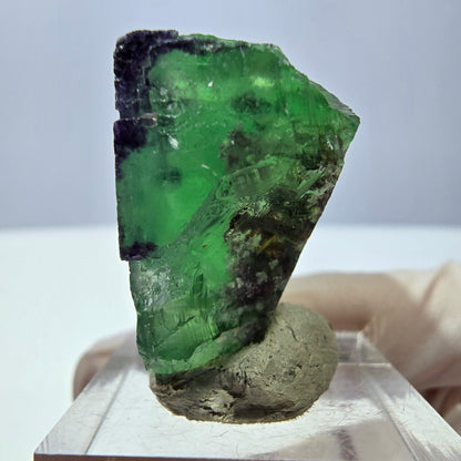 Klarer Phantom Fluorit Würfel, grün lila Okorusu, Namibia 28*28*17mm