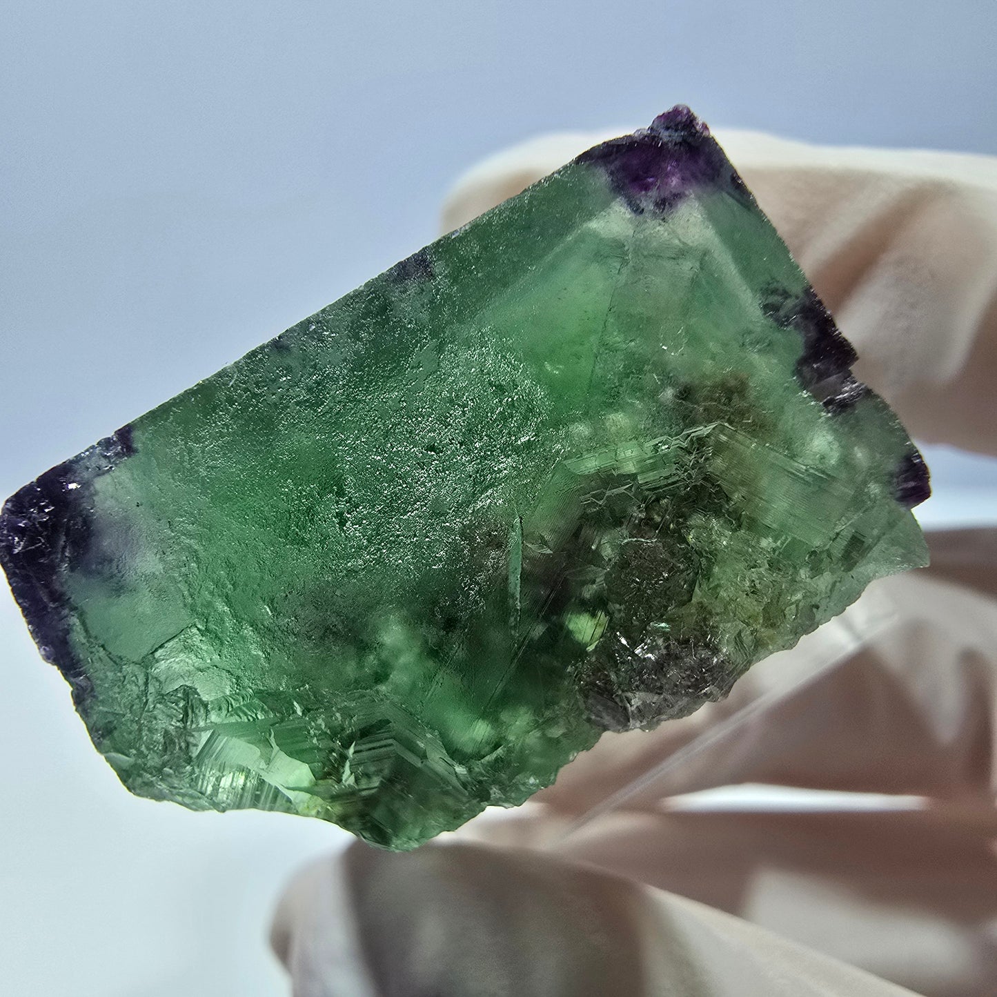 Klarer Phantom Fluorit Würfel, grün lila Okorusu, Namibia 28*28*17mm