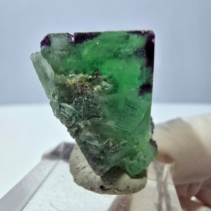Klarer Phantom Fluorit Würfel, grün lila Okorusu, Namibia 28*28*17mm