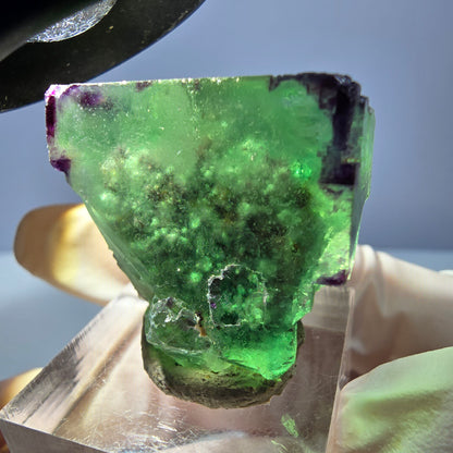 Klarer Phantom Fluorit Würfel, grün lila Okorusu, Namibia 28*28*17mm