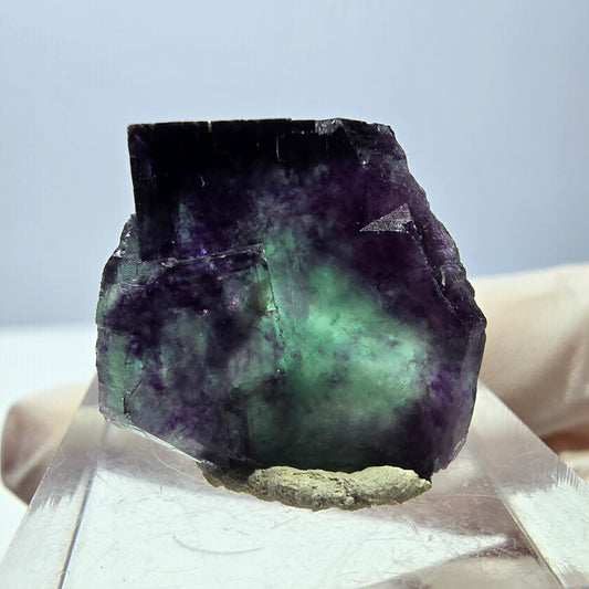 Klarer Phantom Fluorit Würfel, grün lila Okorusu, Namibia 21*18*16mm