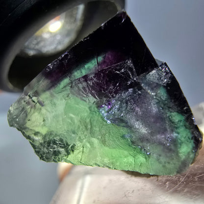 Klarer Phantom Fluorit Würfel, grün lila Okorusu, Namibia 21*18*16mm