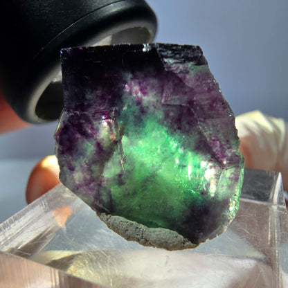 Klarer Phantom Fluorit Würfel, grün lila Okorusu, Namibia 21*18*16mm