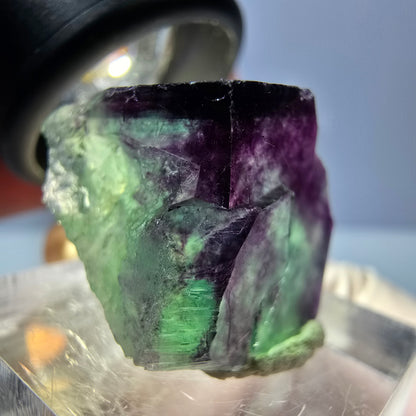 Klarer Phantom Fluorit Würfel, grün lila Okorusu, Namibia 21*18*16mm