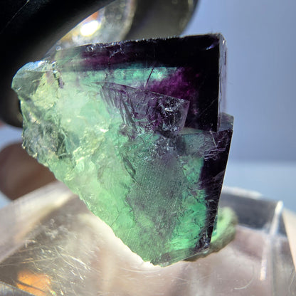 Klarer Phantom Fluorit Würfel, grün lila Okorusu, Namibia 21*18*16mm