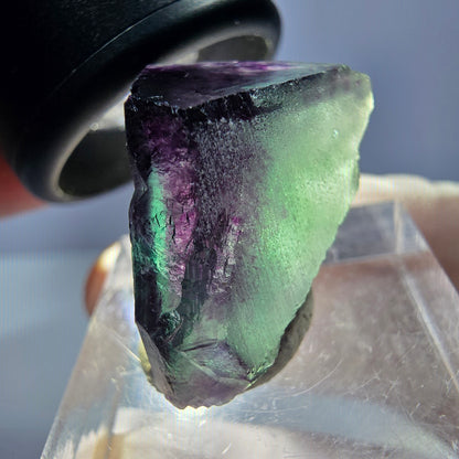 Klarer Phantom Fluorit Würfel, grün lila Okorusu, Namibia 21*18*16mm