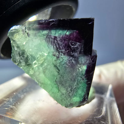 Klarer Phantom Fluorit Würfel, grün lila Okorusu, Namibia 21*18*16mm