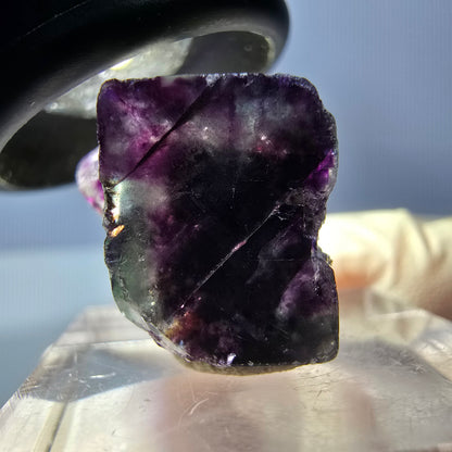 Klarer Phantom Fluorit Würfel, grün lila Okorusu, Namibia 23*15*16mm