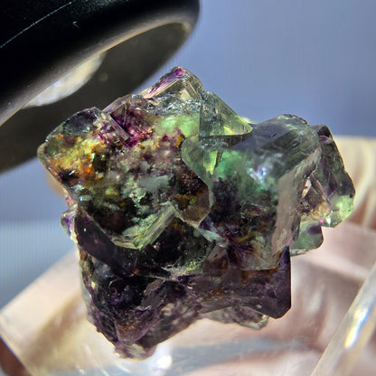 Klarer Phantom Fluorit Würfel, grün lila Okorusu, Namibia 24*19*16mm