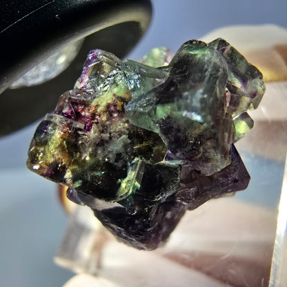 Klarer Phantom Fluorit Würfel, grün lila Okorusu, Namibia 24*19*16mm