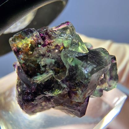Klarer Phantom Fluorit Würfel, grün lila Okorusu, Namibia 24*19*16mm