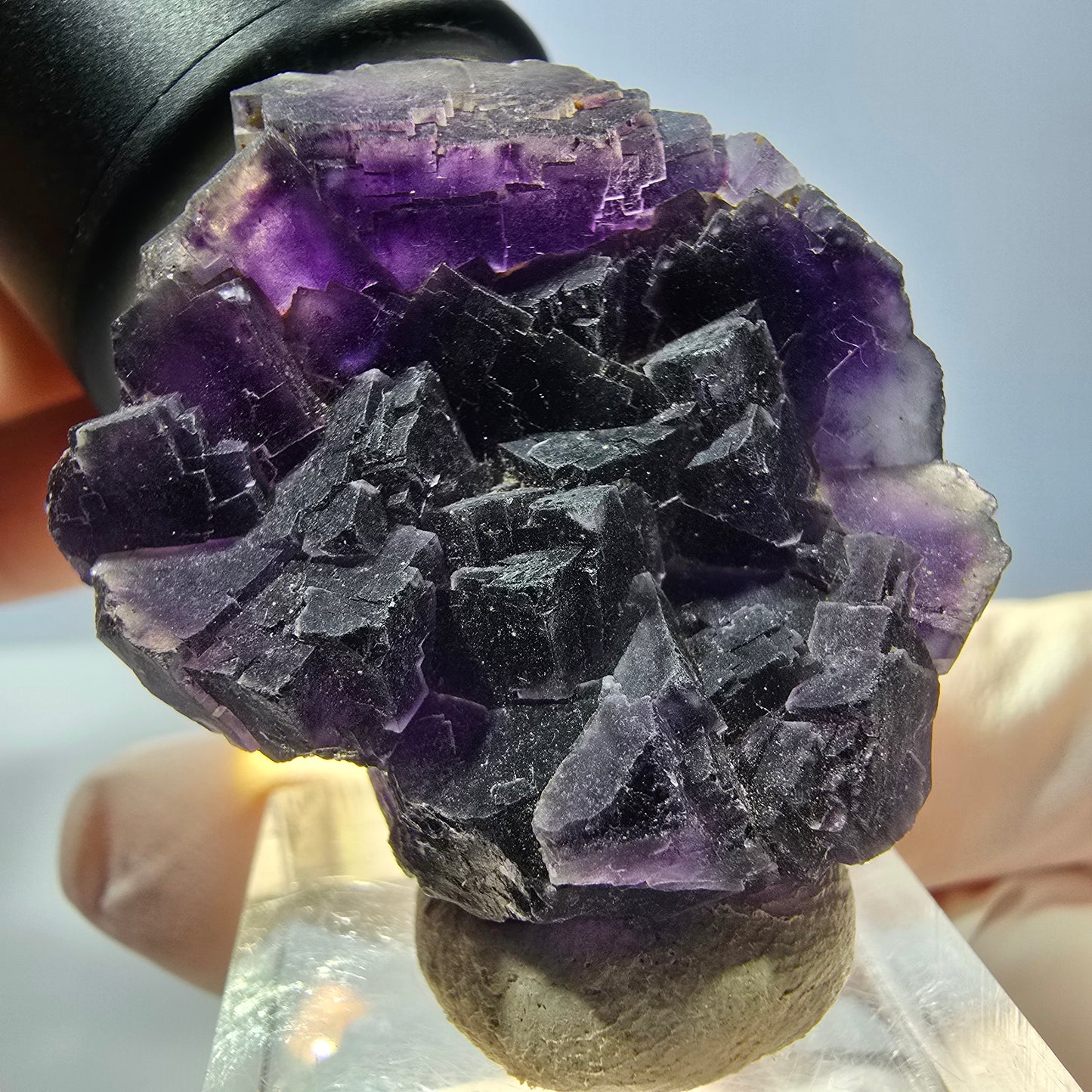 Phantom Fluorit Würfel Stufe, lila Okorusu, Namibia 35*31*16mm