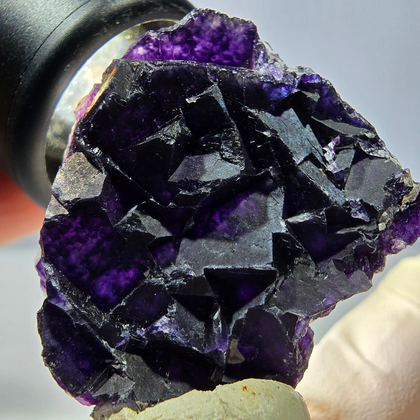 Phantom Fluorit Würfel Stufe, lila Okorusu, Namibia 35*31*16mm