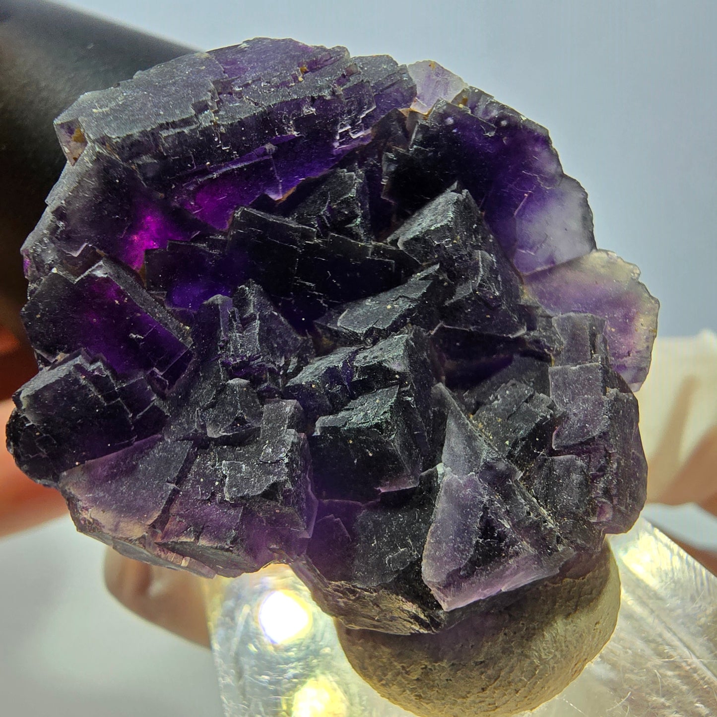 Phantom Fluorit Würfel Stufe, lila Okorusu, Namibia 35*31*16mm