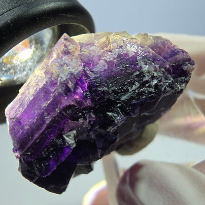Phantom Fluorit Würfel Stufe, lila Okorusu, Namibia 35*31*16mm