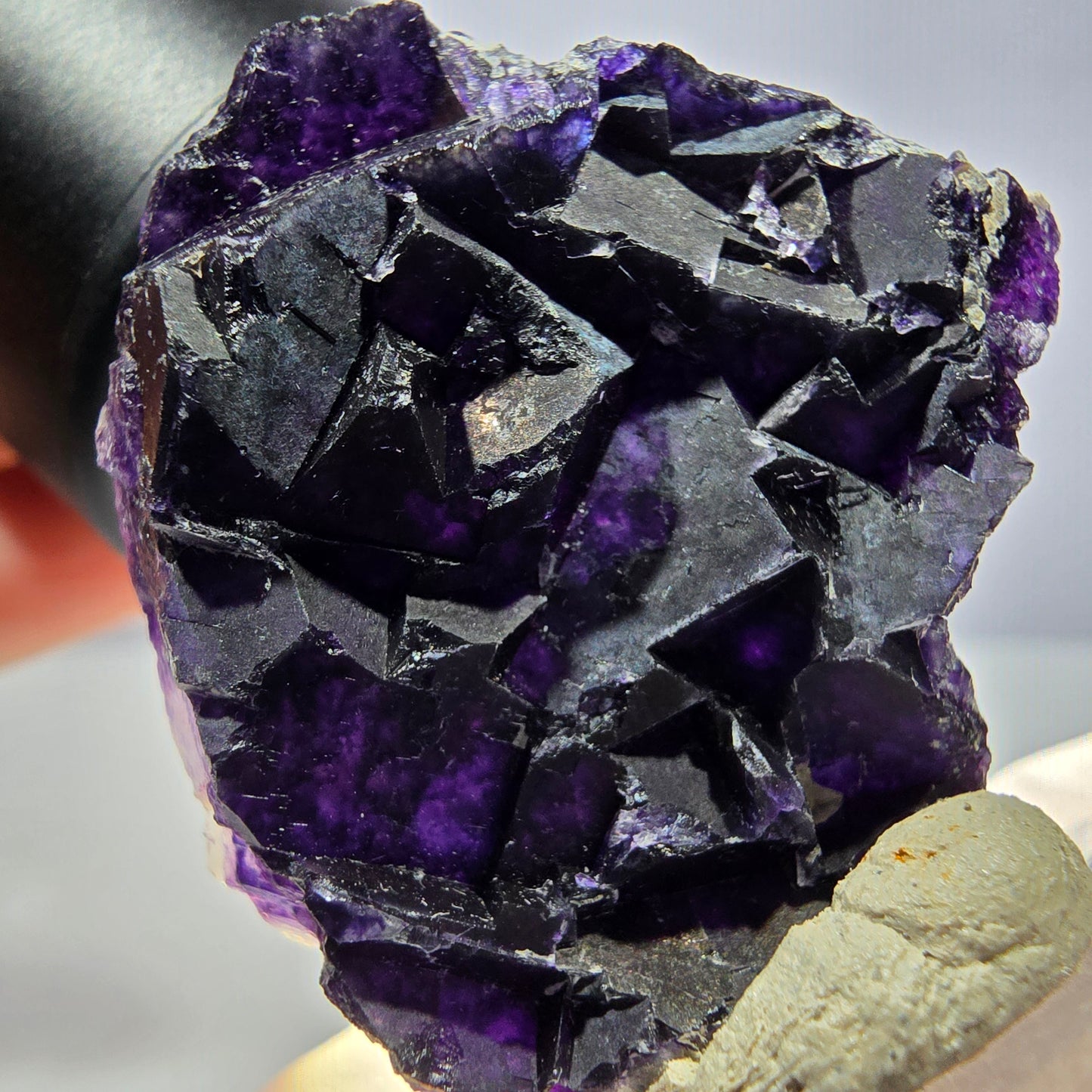 Phantom Fluorit Würfel Stufe, lila Okorusu, Namibia 35*31*16mm