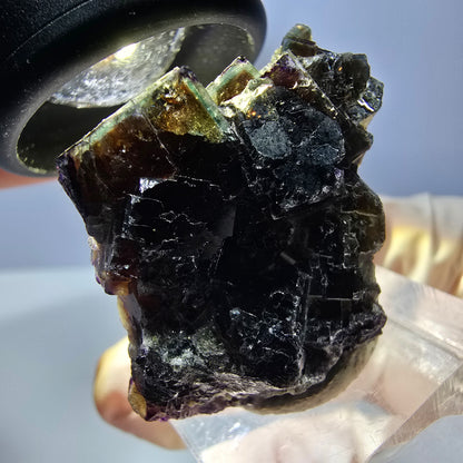 Phantom Fluorit Würfel Stufe, grün lila braun Okorusu, Namibia 33*29*12mm