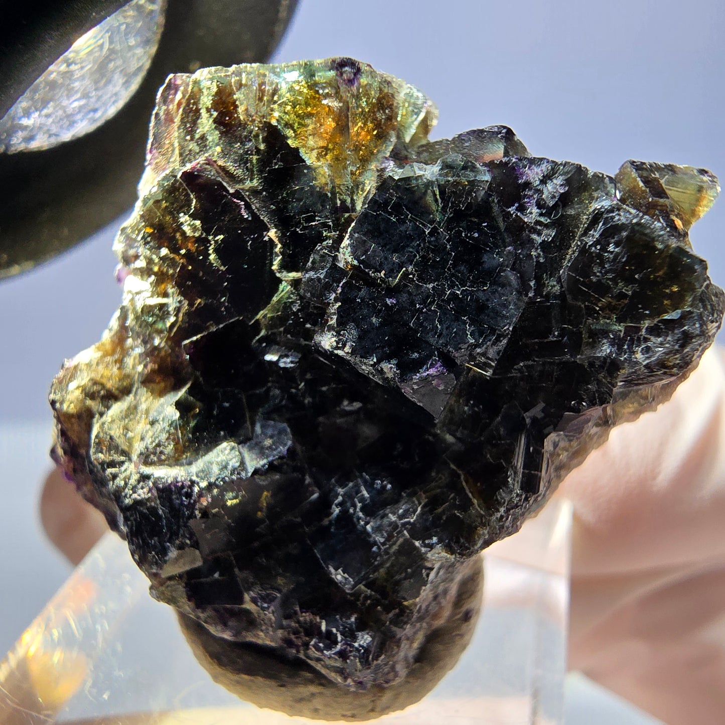 Phantom Fluorit Würfel Stufe, grün lila braun Okorusu, Namibia 33*29*12mm