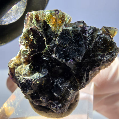Phantom Fluorit Würfel Stufe, grün lila braun Okorusu, Namibia 33*29*12mm
