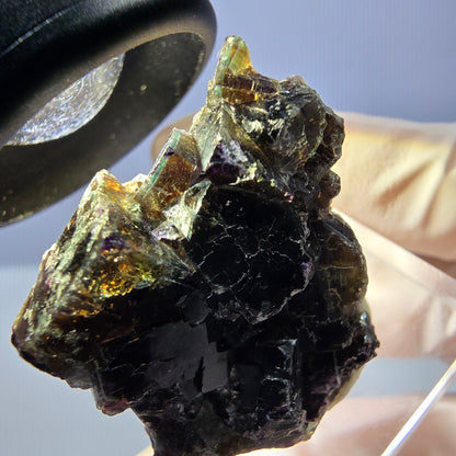 Phantom Fluorit Würfel Stufe, grün lila braun Okorusu, Namibia 33*29*12mm