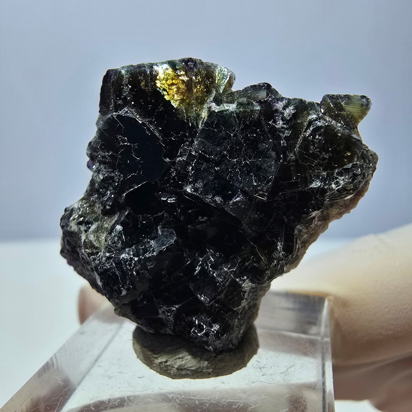 Phantom Fluorit Würfel Stufe, grün lila braun Okorusu, Namibia 33*29*12mm