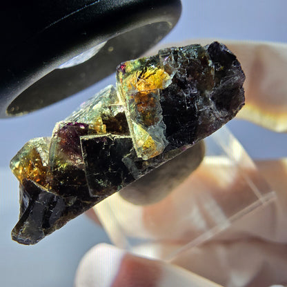 Phantom Fluorit Würfel Stufe, grün lila braun Okorusu, Namibia 33*29*12mm