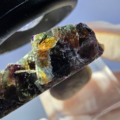 Phantom Fluorit Würfel Stufe, grün lila braun Okorusu, Namibia 33*29*12mm