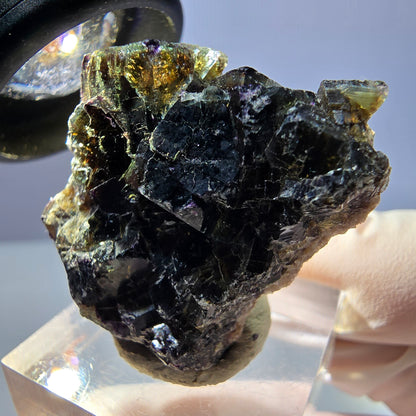 Phantom Fluorit Würfel Stufe, grün lila braun Okorusu, Namibia 33*29*12mm