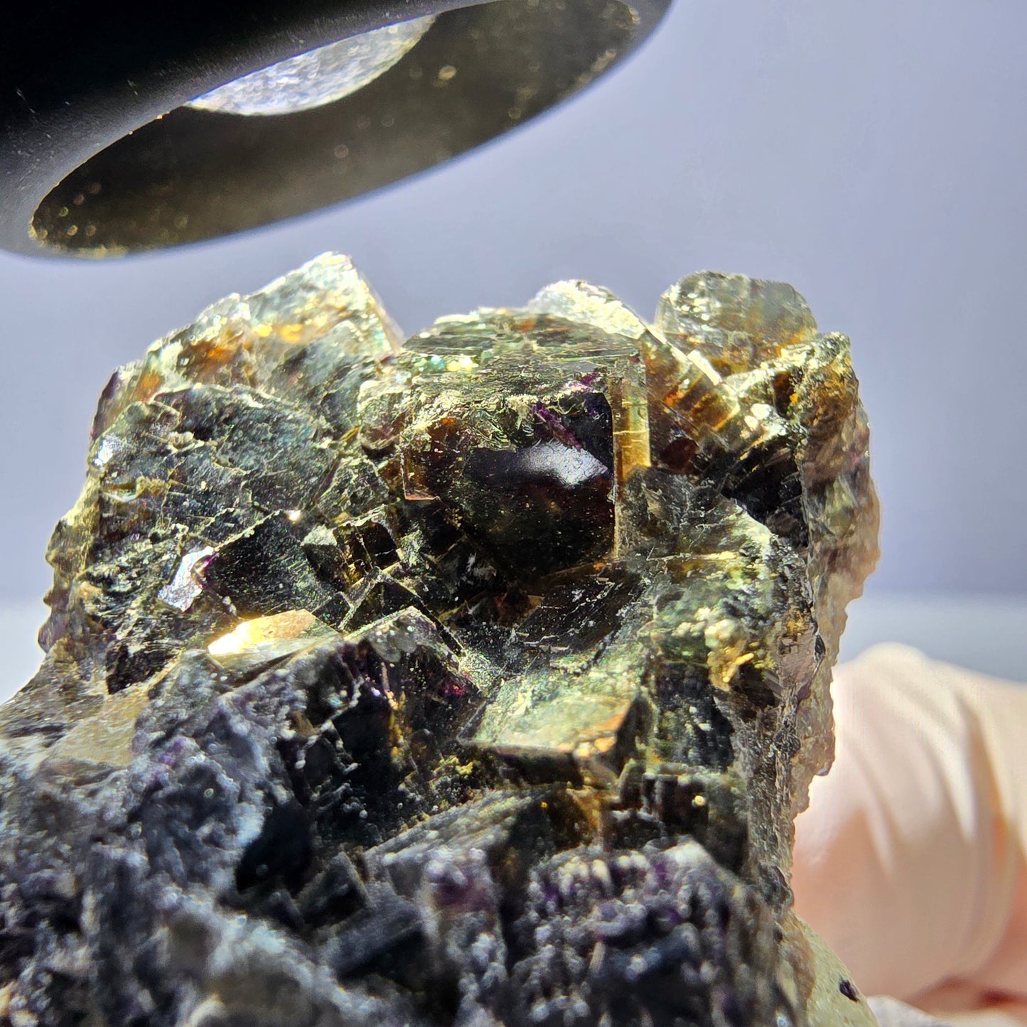 Phantom Fluorit Würfel Stufe, grün lila braun Okorusu, Namibia 33*29*12mm