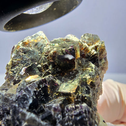 Phantom Fluorit Würfel Stufe, grün lila braun Okorusu, Namibia 33*29*12mm