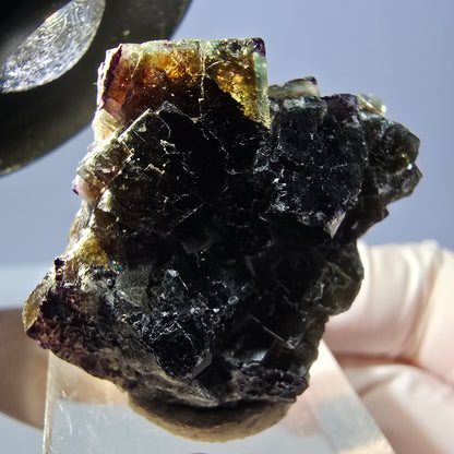 Phantom Fluorit Würfel Stufe, grün lila braun Okorusu, Namibia 33*29*12mm