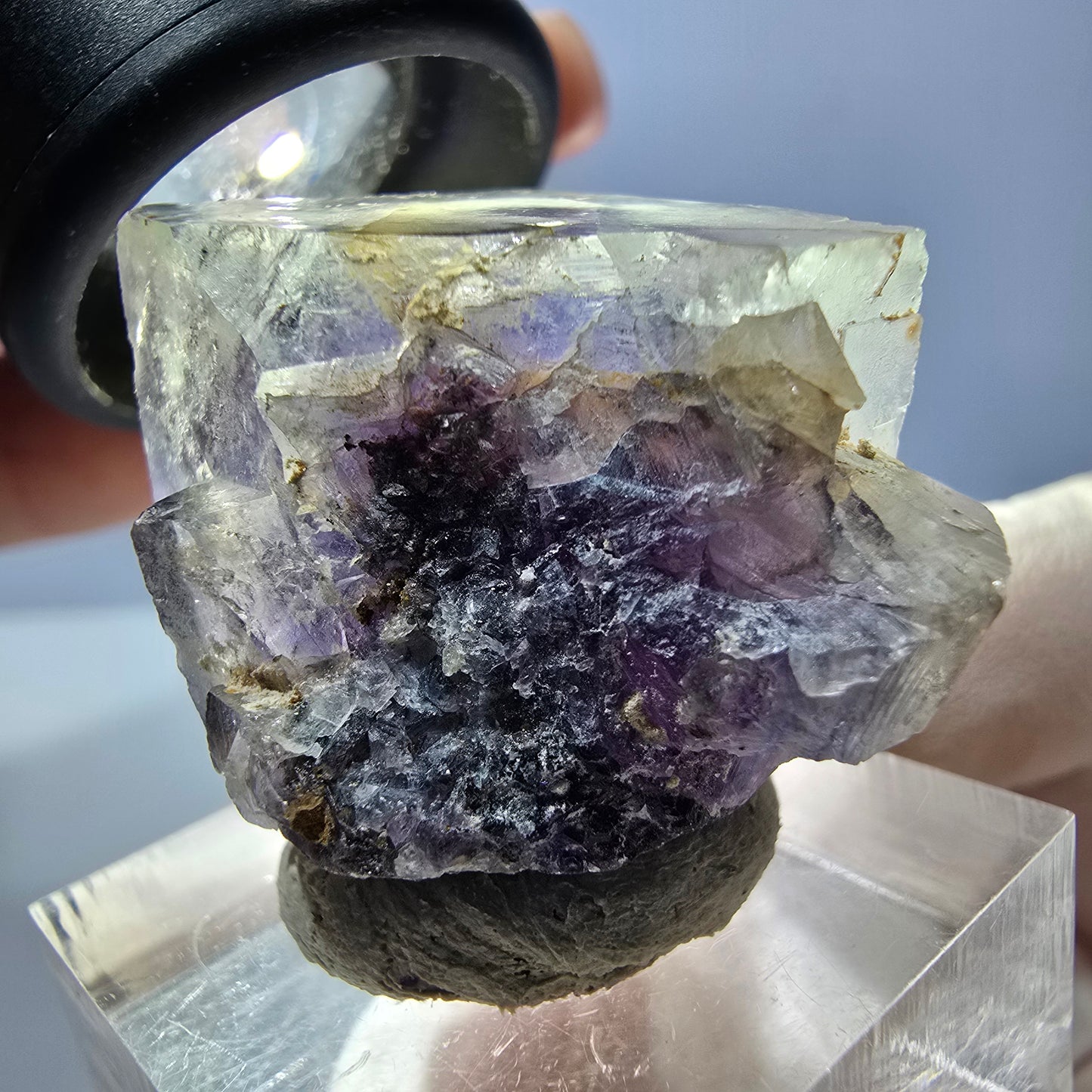 Phantom Fluorit Würfel Stufe, lila Okorusu, Namibia 30*26*19mm