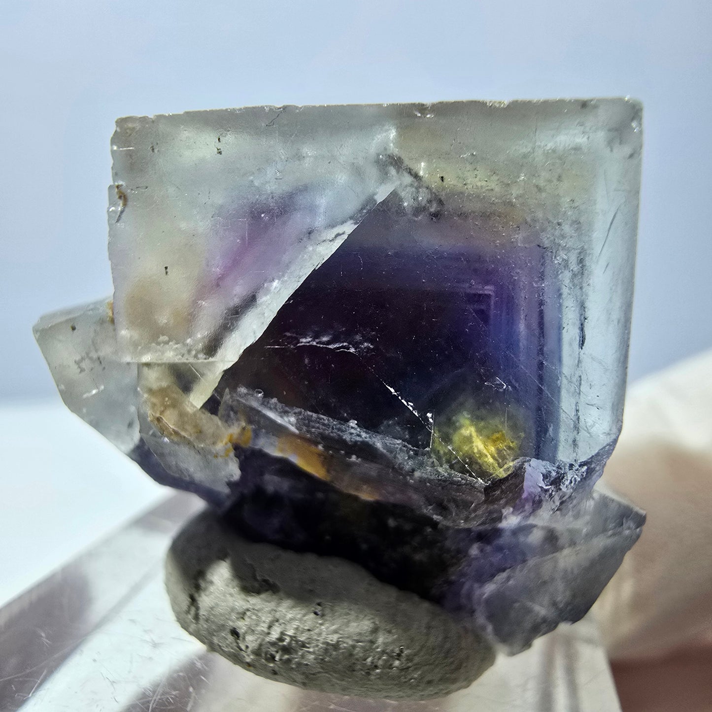 Phantom Fluorit Würfel Stufe, lila Okorusu, Namibia 30*26*19mm