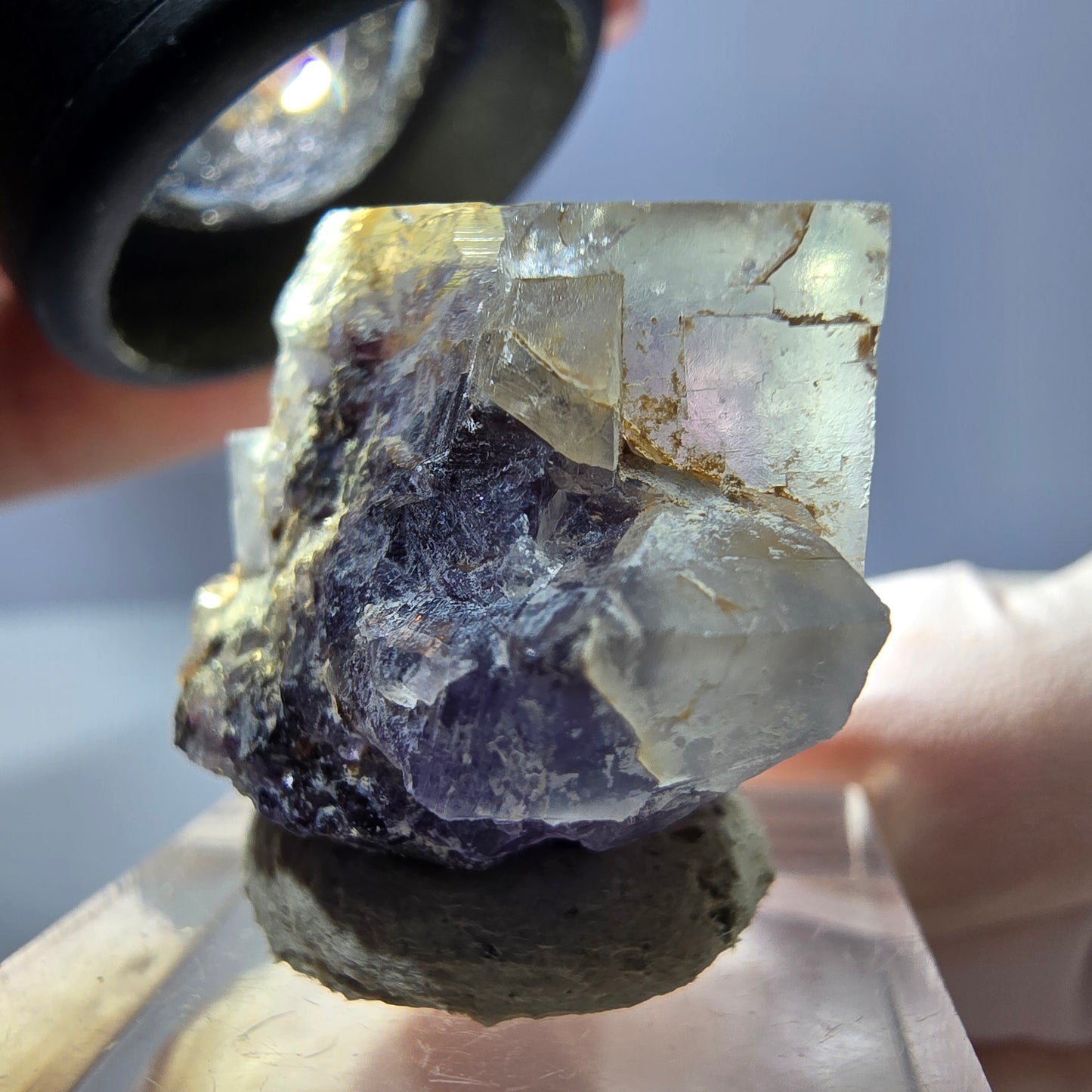 Phantom Fluorit Würfel Stufe, lila Okorusu, Namibia 30*26*19mm