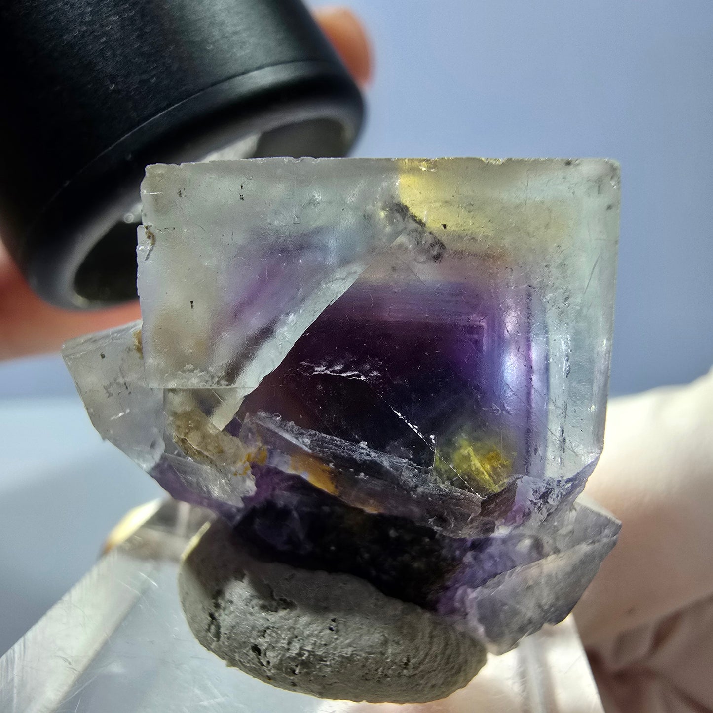 Phantom Fluorit Würfel Stufe, lila Okorusu, Namibia 30*26*19mm