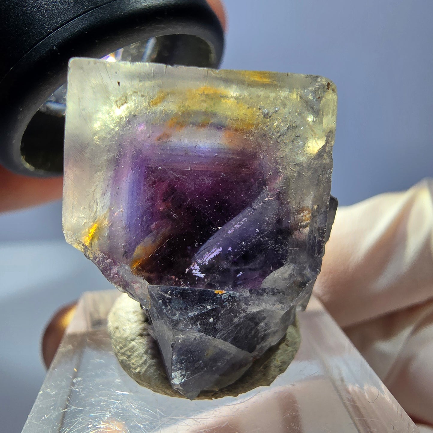 Phantom Fluorit Würfel Stufe, lila Okorusu, Namibia 30*26*19mm