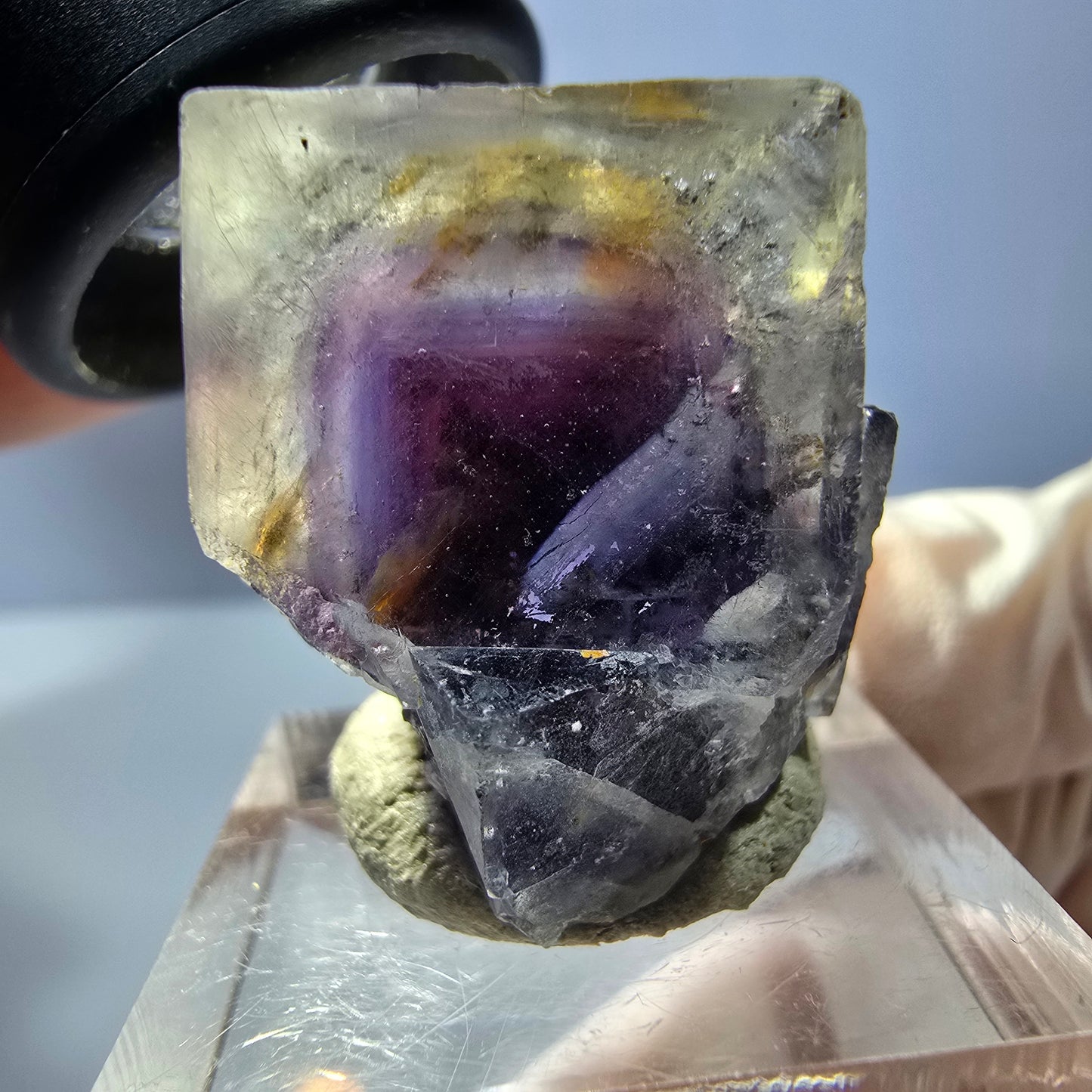 Phantom Fluorit Würfel Stufe, lila Okorusu, Namibia 30*26*19mm
