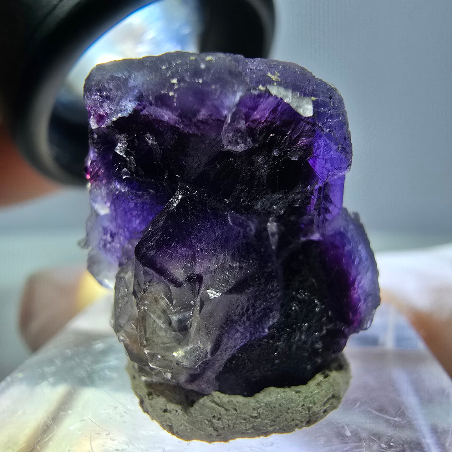Phantom Fluorit Würfel Stufe, lila Okorusu, Namibia 21*20*19mm