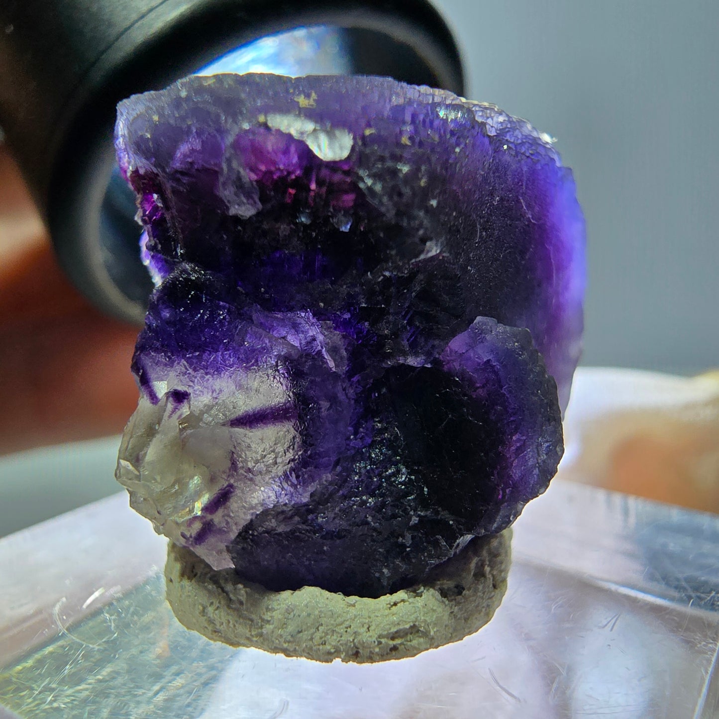 Phantom Fluorit Würfel Stufe, lila Okorusu, Namibia 21*20*19mm