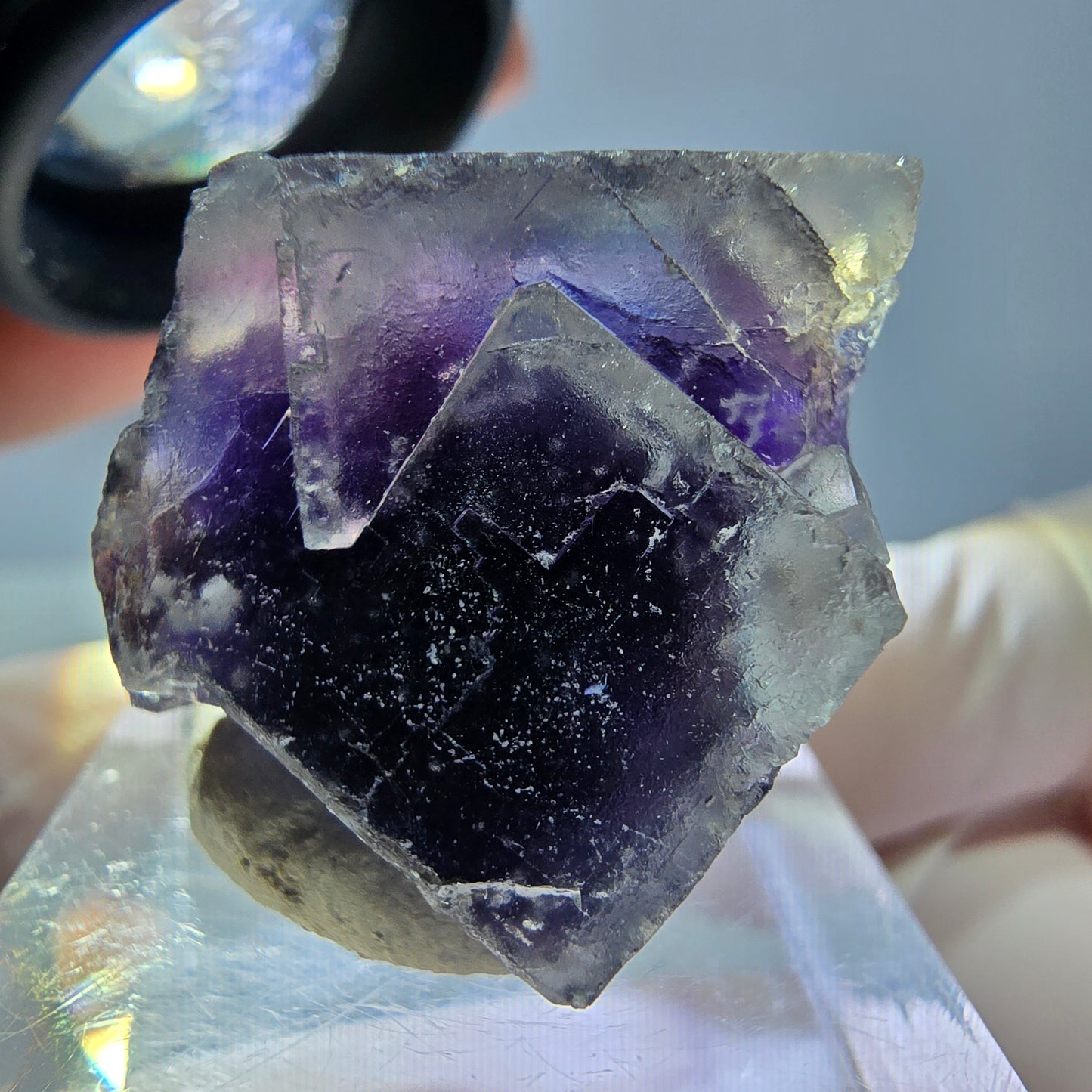 Phantom Fluorit Würfel Stufe, lila Okorusu, Namibia 24*23*23mm