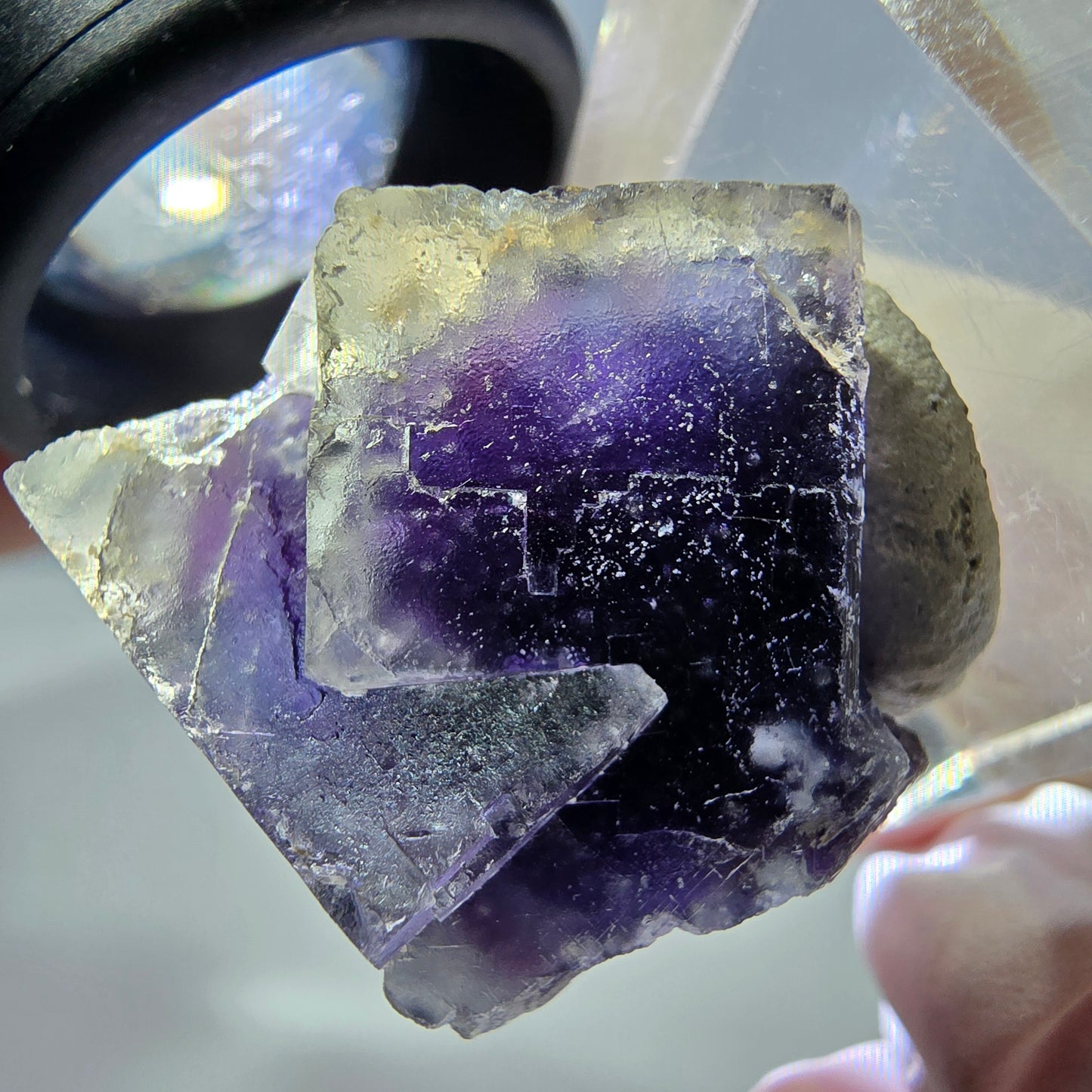 Phantom Fluorit Würfel Stufe, lila Okorusu, Namibia 24*23*23mm