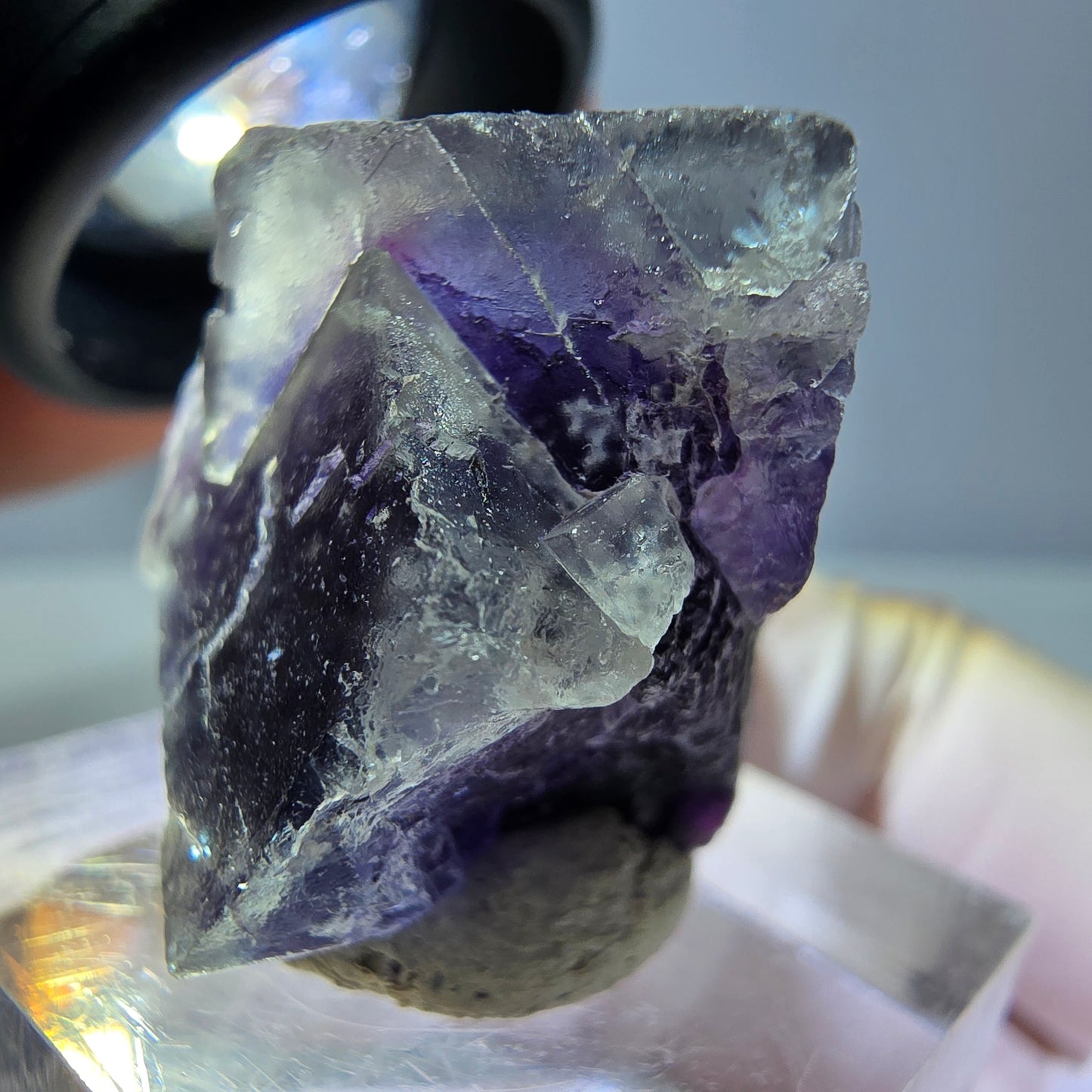 Phantom Fluorit Würfel Stufe, lila Okorusu, Namibia 24*23*23mm