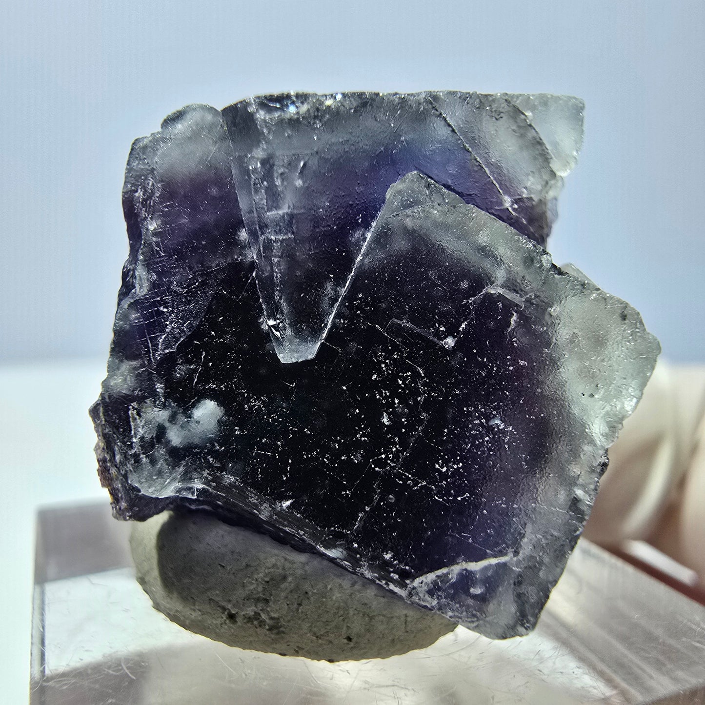 Phantom Fluorit Würfel Stufe, lila Okorusu, Namibia 24*23*23mm