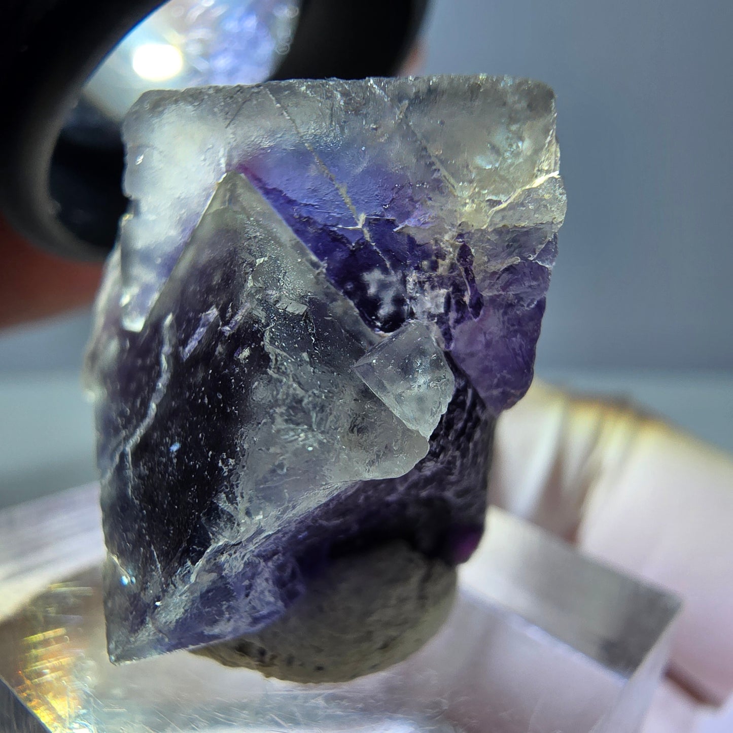Phantom Fluorit Würfel Stufe, lila Okorusu, Namibia 24*23*23mm