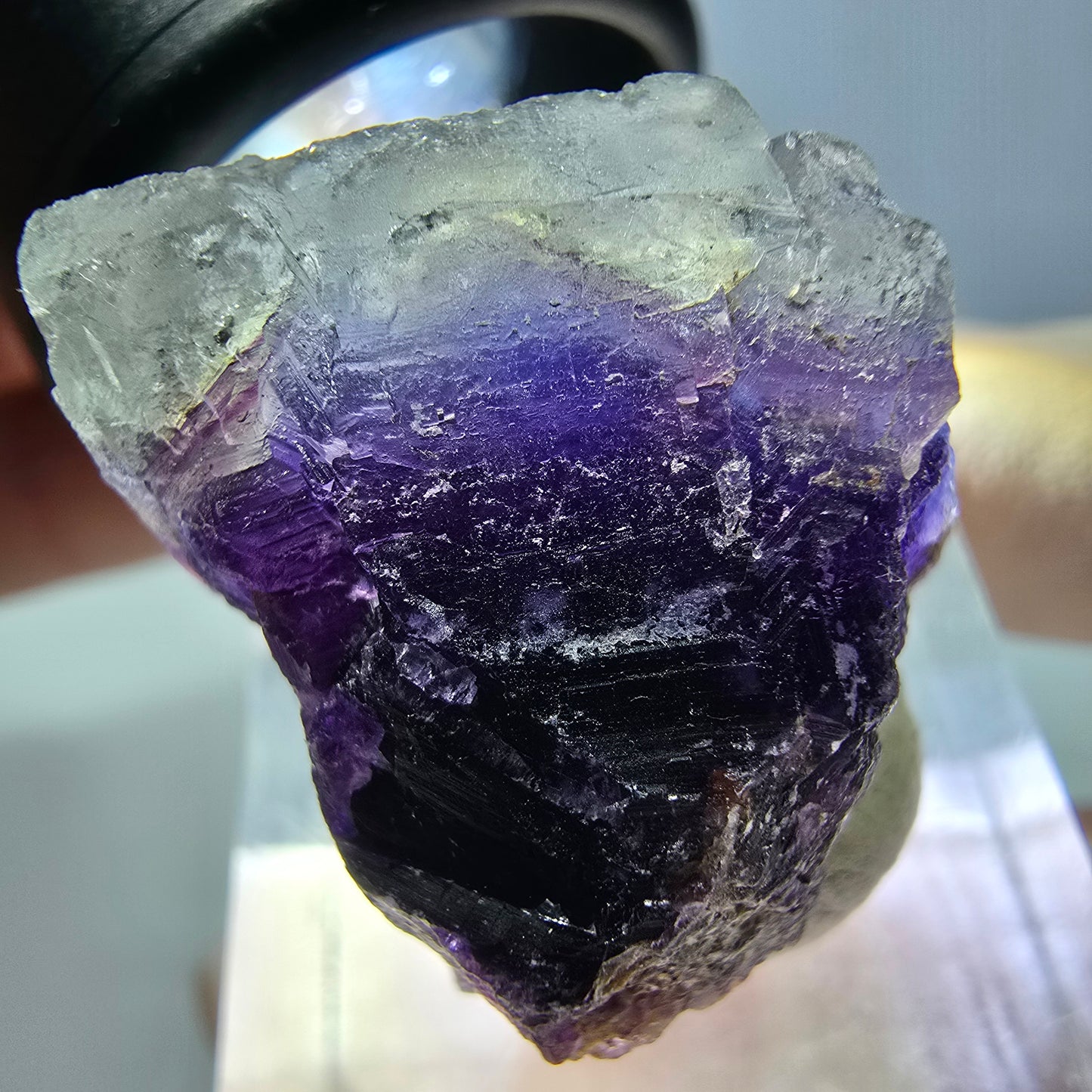 Phantom Fluorit Würfel Stufe, lila Okorusu, Namibia 24*23*23mm
