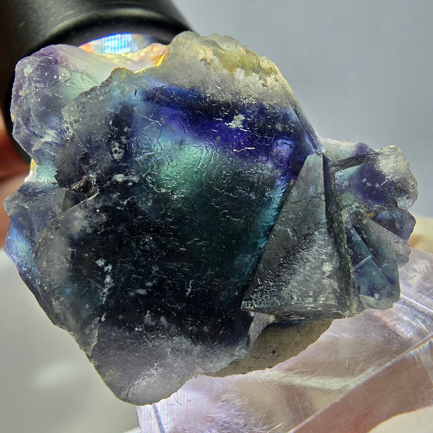 Phantom Fluorit Würfel Stufe, grün lila Okorusu, Namibia 36*32*23mm