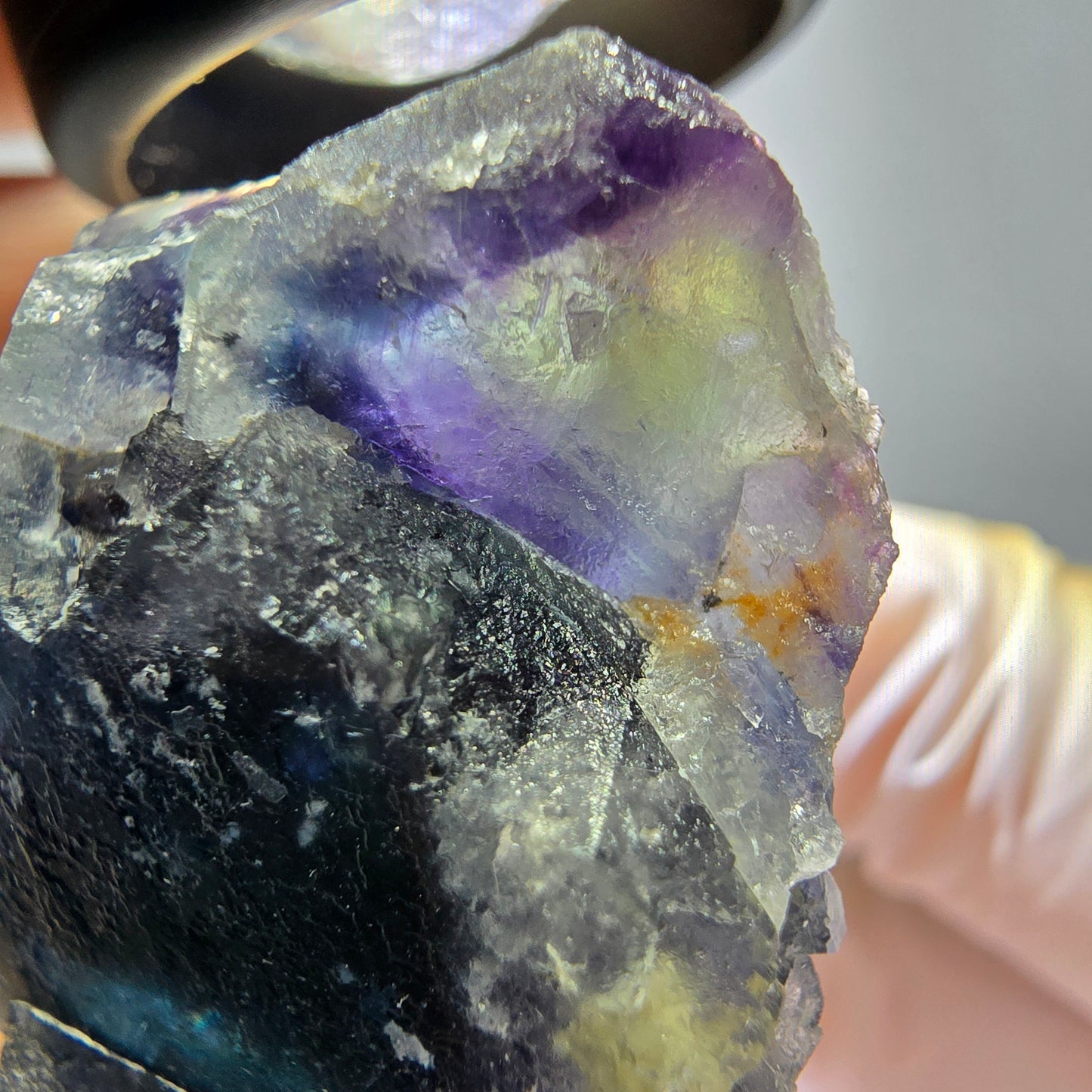 Phantom Fluorit Würfel Stufe, grün lila Okorusu, Namibia 36*32*23mm