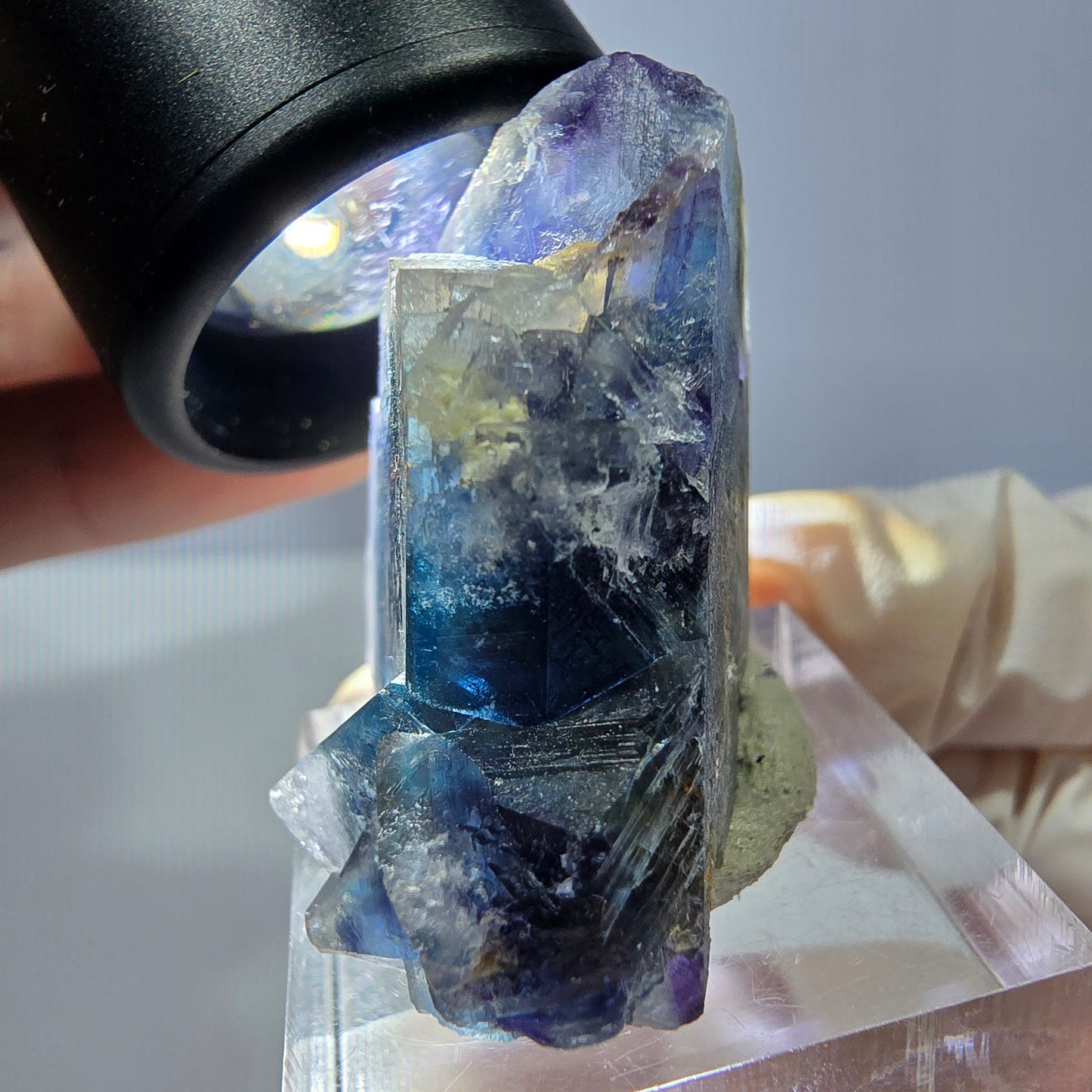 Phantom Fluorit Würfel Stufe, grün lila Okorusu, Namibia 36*32*23mm